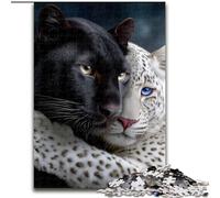 Puzzle 1000 pièces pour Adultes et Adolescents, Motif léopard Noir et Blanc Jouet éducatif et décompressant, idéal comme Cadeau pour Toute la Famille (Taille 50x75cm)