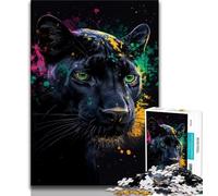 Puzzle 1000 pièces pour Adultes et Adolescents, Motif léopard Noir Fantastique, Jouet éducatif Anti-Stress, idéal comme Cadeau (Taille 75x50cm)