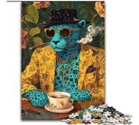 Puzzle 1000 pièces pour Adultes et Adolescents, Motif léopard Tendance, Jouet éducatif et décompressant, Cadeau d'anniversaire (Taille 50x75cm)