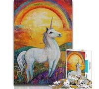 Puzzle 1000 pièces pour Adultes et Adolescents, Motif Licorne Blanche Fantastique, Jeu Stimulant, idéal comme Cadeau pour Toute la Famille, 38x26cm