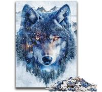 Puzzle 1000 pièces pour Adultes et Adolescents, Motif Loup Aquarelle, Jeux éducatifs, décoration d'intérieur, Cadeau d'anniversaire, Cadeaux pour Les 14 Ans et Plus, 50x75cm