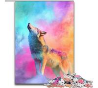 Puzzle 1000 pièces pour Adultes et Adolescents, Motif Loup coloré Ce Jouet éducatif est Un pour Toute la Famille (Taille 50x75cm)