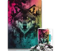 Puzzle 1000 pièces pour Adultes et Adolescents, Motif Loup Fantastique, Jeux éducatifs, décoration d'intérieur, Cadeaux Uniques (Taille 75x50cm)