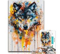 Puzzle 1000 pièces pour Adultes et Adolescents Motif Loup idéal pour Les séjours de détente et Les Moments de Partage idéal pour renforcer l'amour Entre Couples 26x38cm