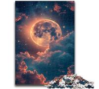 Puzzle 1000 pièces pour Adultes et Adolescents, Motif Lune et Nuages fantastiques, Jouet éducatif Anti-Stress (38x26cm)