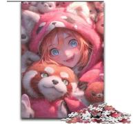 Puzzle 1000 pièces pour Adultes et Adolescents, Motif Panda Roux animé, Jeu Stimulant, décoration Murale, Cadeaux d'anniversaire et de Noël Uniques (Taille 26x38cm)