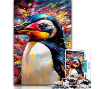 Puzzle 1000 pièces pour Adultes et Adolescents, Motif Pingouin coloré, Aide Le Cerveau à exercer, Jouets addictifs pour cultiver la Patience, décoration Murale 38x26cm
