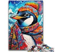 Puzzle 1000 pièces pour Adultes et Adolescents, Motif Pingouin coloré, Jeux éducatifs pour la Famille, décoration d'intérieur, Cadeau (26x38cm)