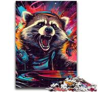 Puzzle 1000 pièces pour Adultes et Adolescents, Motif Raton Laveur psychédélique, Cadeau d'anniversaire, décoration Murale pour Les 14 Ans et Plus, 50x75cm