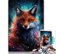 Puzzle 1000 pièces pour Adultes et Adolescents, Motif Renard, Art au Fusain, pour Une Escapade relaxante et Une décoration d'intérieur (75x50cm)