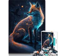 Puzzle 1000 pièces pour Adultes et Adolescents Motif Renard néon Jeux éducatifs pour la Famille décoration d'intérieur Cadeau 38x26cm