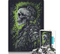 Puzzle 1000 pièces pour Adultes et Adolescents,Motif tête de Mort en métal Lourd,1000 pièces,Jeux d'activités familiales stimulants,Jouet à Faire soi-même pour décoration Murale de la Maison,Cadeaux