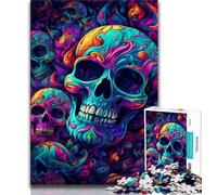 Puzzle 1000 pièces pour Adultes et Adolescents, Motif tête de Mort, Jeux éducatifs, décoration d'intérieur, idéal pour la décoration de Bureau (Taille 75x50cm)