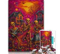 Puzzle 1000 pièces pour Adultes et Adolescents Motif tête de Mort Mexicaine Anti-Stress défi Difficile Cadeaux du Père Noël Secret 75x50cm