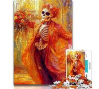 Puzzle 1000 pièces pour Adultes et Adolescents, Motif tête de Mort Mexicaine, Anti-Stress, idéal pour Les Vacances à la Maison, avec Affiche et fiche de Questions-réponses Assorties (75x50cm)