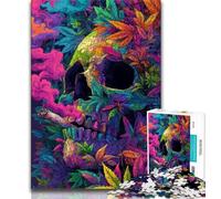 Puzzle 1000 pièces pour Adultes et Adolescents, Motif tête de Mort psychédélique, Anti-Stress, pour Passer du Temps à la Maison, Interaction Parent-Enfant (Taille 38x26cm)