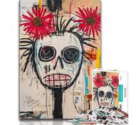 Puzzle 1000 pièces pour Adultes et Adolescents, Motif tête de Mort Style Basquiat, pour stimuler Le Cerveau, Jouets addictifs pour cultiver la Patience et améliorer la mémoire (75x50cm)