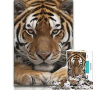 Puzzle 1000 pièces pour Adultes et Adolescents, Motif Tigre de la forêt, Jeux Amusants, décoration Murale, Cadeaux d'anniversaire et de Noël Uniques (Taille 38x26cm)