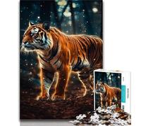 Puzzle 1000 pièces pour Adultes et Adolescents Motif Tigre et étoiles Cadeau du Père Noël Secret pour Les Adolescents de 14 Ans et Plus 75x50cm
