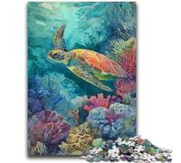 Puzzle 1000 pièces pour Adultes et Adolescents, Motif Tortue Fantastique, Anti-Stress, idéal pour Les Vacances à la Maison, avec Le Père Noël (50x75cm)