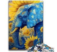 Puzzle 1000 pièces pour Adultes et Adolescents, Motif Tournesol et éléphant, Jouets éducatifs et éducatifs, Jeux en Famille, Cadeaux pour Amis et Famille (50x75cm)