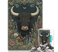 Puzzle 1000 pièces pour Adultes et Adolescents, Motif Vache des Highlands, Anti-Stress, pour Passer du Temps à la Maison, Interaction Parent-Enfant (Taille 38x26cm)