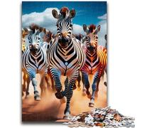 Puzzle 1000 pièces pour Adultes et Adolescents, Motif zèbre Africain, Jeux éducatifs, décoration d'intérieur, idéal pour la décoration de Bureau (50x75cm)
