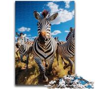 Puzzle 1000 pièces pour Adultes et Adolescents, Motif zèbre Africain, Jeux éducatifs, décoration d'intérieur, idéal pour la décoration de Bureau (50x75cm)