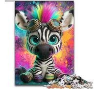 Puzzle 1000 pièces pour Adultes et Adolescents, Motif zèbre Arc-en-Ciel, activité familiale, décoration d'intérieur Unique et Cadeaux pour Les 14 Ans et Plus (Taille 50x75cm)