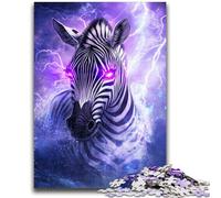 Puzzle 1000 pièces pour Adultes et Adolescents, Motif zèbre éclair, Anti-Stress, défi Difficile, renforce l'amour Entre Couples, 50x75cm
