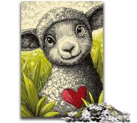 Puzzle 1000 pièces pour Adultes et Adolescents Moutons dans la Prairie Soulagement du Stress Défi Difficile À Offrir en Cadeau à Toute la Famille 50x75cm