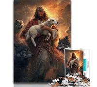 Puzzle 1000 pièces pour Adultes et Adolescents Moutons et Jésus Puzzle 1000 pièces, Jouets de Jeu Chaque pièce est Unique - Jeu Familial Stimulant et Amusant (Taille 38x26cm)