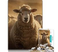 Puzzle 1000 pièces pour Adultes et Adolescents Moutons, Jeu éducatif et Stimulant pour Toute la Famille, pour Anniversaire et Noël (38x26cm)