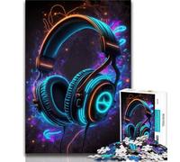 Puzzle 1000 pièces pour Adultes et Adolescents Musique Live néon Cadeau d'anniversaire décoration Murale pour Adolescents de 14 Ans et Plus 38x26cm