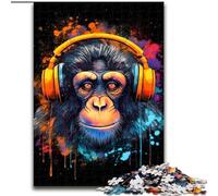 Puzzle 1000 pièces pour Adultes et Adolescents, Musique Monkey DJ, idéal comme Cadeau éducatif pour Toute la Famille (Taille 50x75cm)
