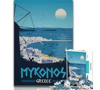 Puzzle 1000 pièces pour Adultes et Adolescents Mykonos, Jouets éducatifs et éducatifs pour la Famille, pour renforcer l'amour Entre Couples (75x50cm)