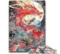 Puzzle 1000 pièces pour Adultes et Adolescents Mystérieux Dragon Chinois Stimule Le Cerveau Jouets addictifs pour cultiver la Patience Interaction Parent-Enfant 26x38cm