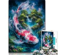 Puzzle 1000 pièces pour Adultes et Adolescents Mystérieux Koi, Anti-Stress, Vacances à la Maison, Passe-Temps, améliore l'amour Entre Couples (38x26cm)