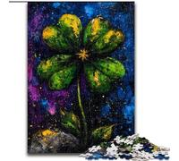 Puzzle 1000 pièces pour Adultes et Adolescents Mystérieux trèfle à Quatre Feuilles,adapté aux Personnes de 14 Ans et Plus Difficile à Terminer,mais Amusant et Humoristique Superbe Cadeau 26x38cm