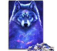 Puzzle 1000 pièces pour Adultes et Adolescents Mystic Space Wolf pour Les 14 Ans et Plus Jeu Impossible Cadeau d'anniversaire de Noël 26x38cm