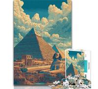 Puzzle 1000 pièces pour Adultes et Adolescents nécropole de Gizeh Art Mural Cadeau d'anniversaire à partir de 14 Ans 38x26cm