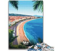Puzzle 1000 pièces pour Adultes et Adolescents Nice, France Paysage Urbain Design Dynamique et Unique Expérience de Puzzle relaxante et stimulante (Taille 38x52cm)