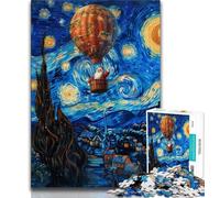 Puzzle 1000 pièces pour Adultes et Adolescents Night Sky Ciel Nocturne Père Noël, Jeu Familial Anti-Stress, défi Difficile, renforce l'amour Entre Couples 38x26cm
