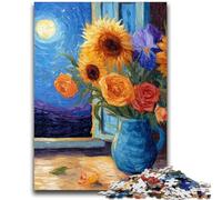 Puzzle 1000 pièces pour Adultes et Adolescents, Night Sky Tournesols, Jouet éducatif, Jeux familiaux Amusants, décoration d'intérieur Unique (50x75cm)