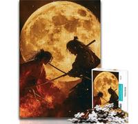 Puzzle 1000 pièces pour Adultes et Adolescents Ninja sous la Lune de Sang Puzzles pour Adultes, Anniversaires et Cadeaux Uniques pour et à partir de 14 Ans (Taille 38x26cm)
