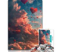 Puzzle 1000 pièces pour Adultes et Adolescents Nuages d'amour colorés Puzzle Adulte Anti-Stress défi Difficile Cadeaux du Père Noël Secret 38x26cm