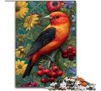 Puzzle 1000 pièces pour Adultes et Adolescents Oiseau Rouge et Fleurs, à partir de 14 Ans Décoration d'intérieur à Offrir à Toute la Famille et aux Amis (Taille 26x38cm)