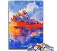 Puzzle 1000 pièces pour Adultes et Adolescents Opéra de Sydney pour Les 14 Ans et Plus Difficile à compléter mais Amusant et Humoristique Cadeau d'anniversaire 38x26cm
