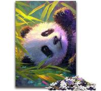 Puzzle 1000 pièces pour Adultes et Adolescents Panda dans la forêt de bambous Soulagement du Stress Staycation Tuer Le Temps Liste de souhaits avec Le Père Noël 26x38cm
