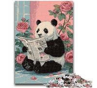Puzzle 1000 pièces pour Adultes et Adolescents Panda lisant Un Journal, Puzzle pour Adolescents, Cadeaux du Père Noël Secret pour Les 14 Ans et Plus (26x38cm)